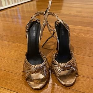 Public Desire Gold Wire Heels SZ UK8